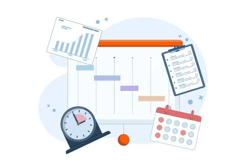 Project Management Concept, software development planning. Stock Illustration