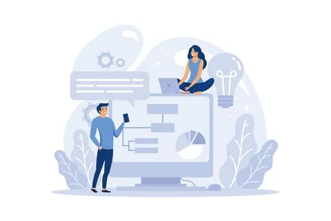 Project management concept. Successful strategy, motivation and leadership... Stock Illustration