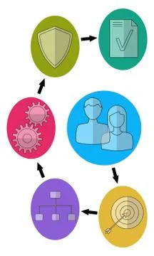 Project management concept on white background 스톡 일러스트