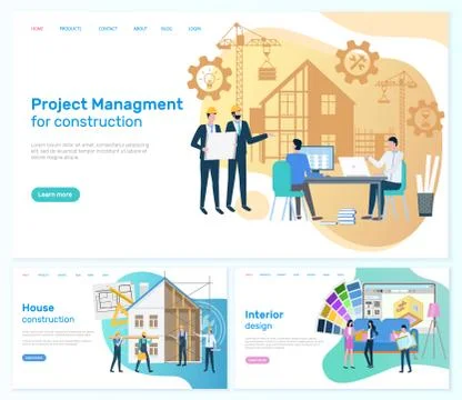 Project Management Construction, Interior Design Stock Illustration