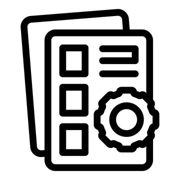 Project management development process with cogwheel icon Stock Illustration