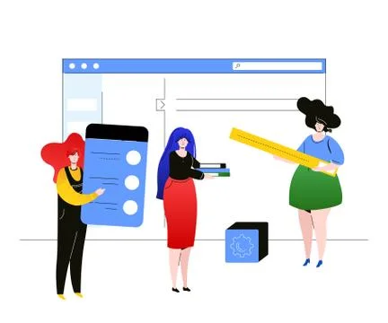 Project management - flat design style colorful illustration Stock Illustration