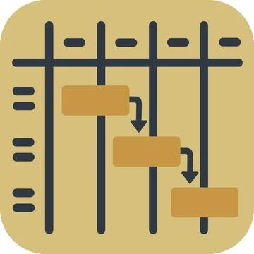 Project management Gantt chart schedule icon Stock Illustration