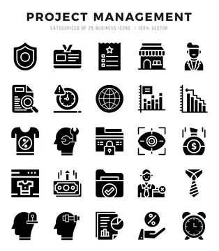 Project Management Glyph icons. Vector Glyph illustration. イラスト素材