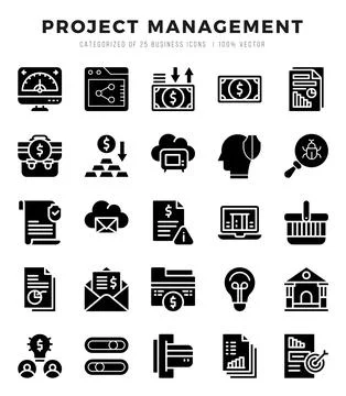Project Management Glyph icons. Vector Glyph illustration. Stock-Illustration