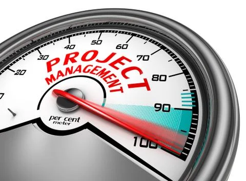 Project management to hundred per cent conceptual meter Stock Illustration