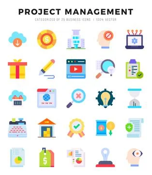 Project Management Icon Bundle 25 Icons for Websites and Apps イラスト素材