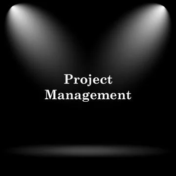 Project management icon. Internet button on black background.. Stock Illustration