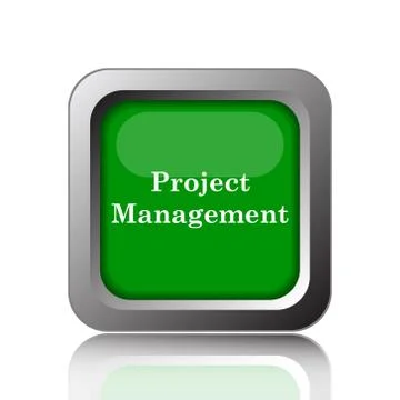 Project management icon. Internet button on black background.. Stock Illustration