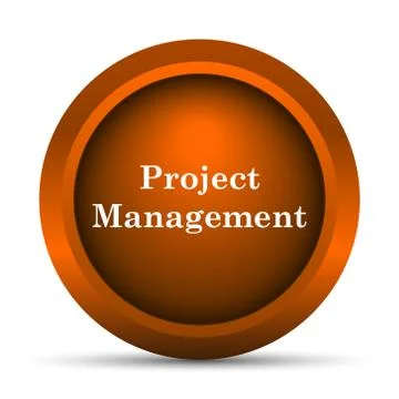 Project management icon. Internet button on white background.. Illustrazione stock