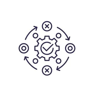 Project management icon, line vector Illustrazione stock