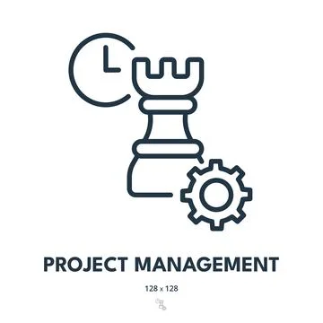 Project Management Icon. Plan, Task, Process. Editable Stroke Stock Illustration