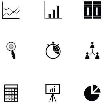 Project Management icon set Stock Illustration