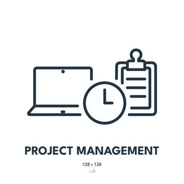 Project Management Icon. Task, Process, Operation. Editable Stroke. Simple .. Stock Illustration