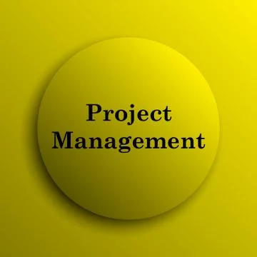 Project management icon. Yellow internet button.. Stock Illustration