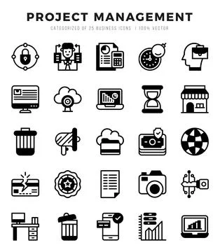 Project Management icons set. Vector illustration. Stock Illustration