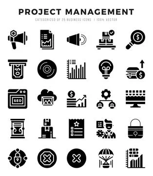 Project Management icons set. Vector illustration. Stock Illustration