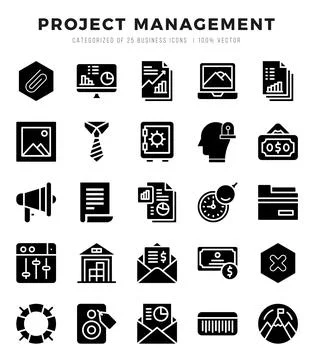 Project Management icons set. Vector illustration. Stockillustratie