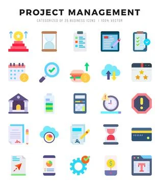 Project Management icons set. Vector illustration. Stock Illustration