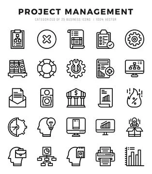 Project Management icons set. Vector illustration. Stockillustratie