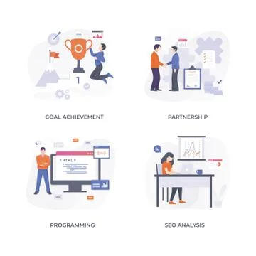 Project Management Illustrations Bundle Stock Illustration