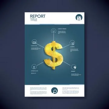 Project management infographics template concept with low polygonal golden Stock Illustration