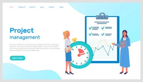 Project management office team planning concept. Business people for web banner Stock Illustration