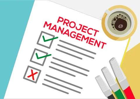 Project Management or plan icon concept. One task failed. Stock Illustration