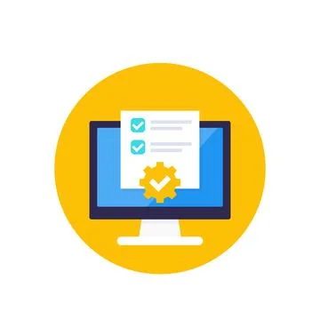 Project management, planning software icon Stock Illustration