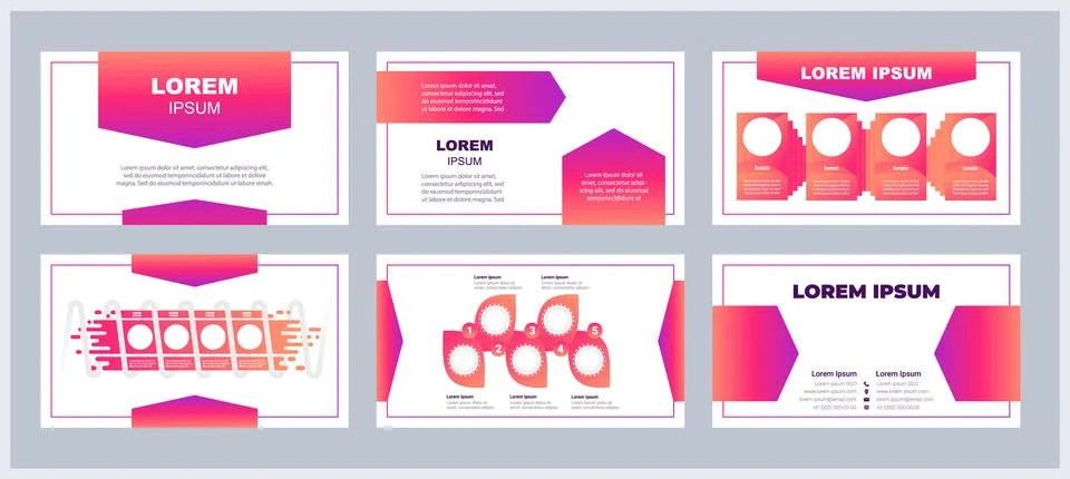 Project management presentation templates set Illustrazione stock