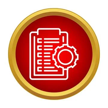 Project management process with gear icon on clipboard 스톡 일러스트