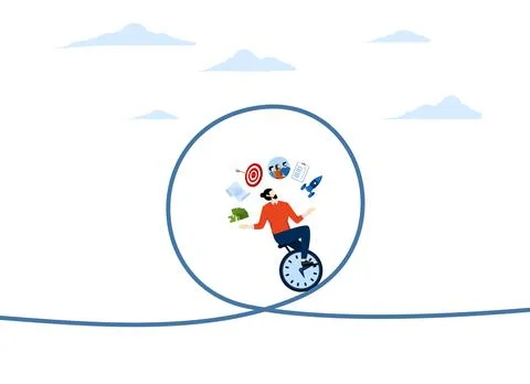 The project management process to manage and develop with the resources 스톡 일러스트