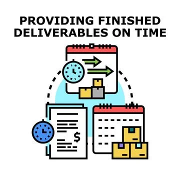 Project management providing finished deliverables on time Stock Illustration