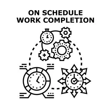Project management schedule completion process icon concept Stock Illustration