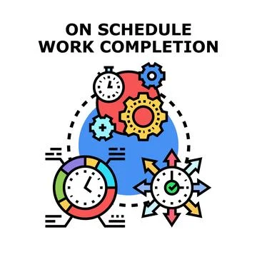 Project management schedule completion process icon concept Stock Illustration