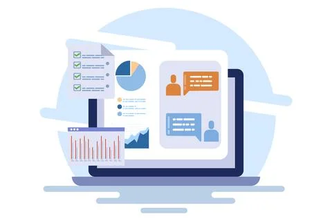 Project management software concept, Team management, Project planning. Ilustração Stock