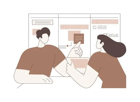 Project management software isolated cartoon vector illustrations. Ilustración de archivo