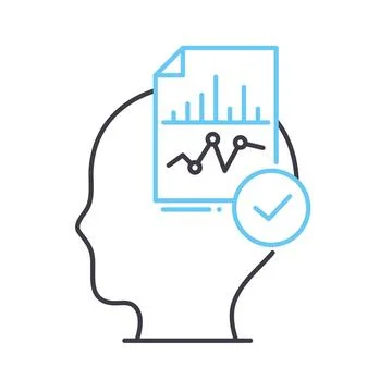Project management strategy line icon, outline symbol, vector illustration Stock Illustration