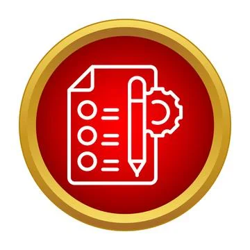 Project management task planning and document settings icon Illustrazione stock
