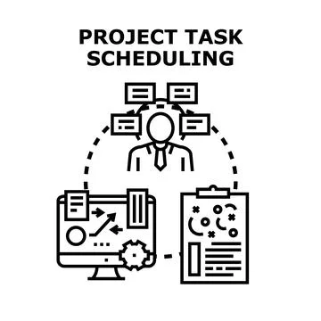 Project management task scheduling and workflow planning 스톡 일러스트
