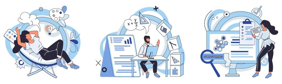 Project management. Technology integration enhances efficiency project Stock Illustration