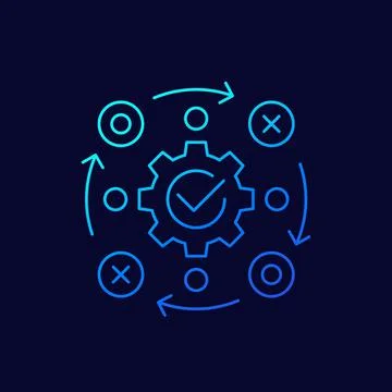 Project management thin line icon Illustration