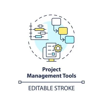 Project management tools concept icon Illustrazione stock