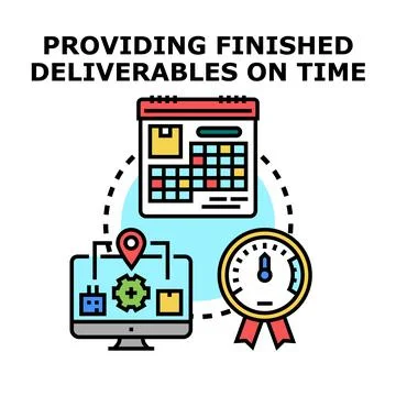 Project management tracking deliverables deadline and progress イラスト素材