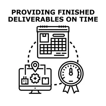 Project management tracking deliverables deadline and progress Stock Illustration