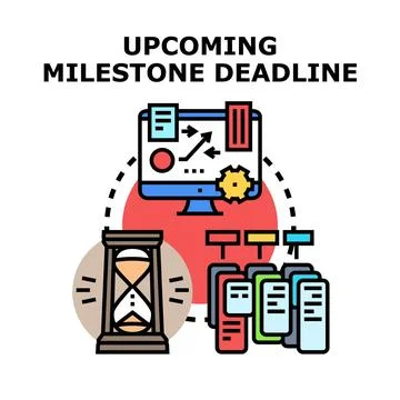 Project management tracking upcoming milestone deadline Stock Illustration
