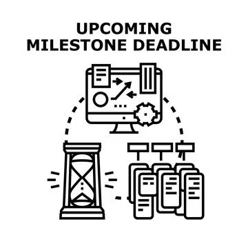 Project management tracking upcoming milestone deadline Stock Illustration