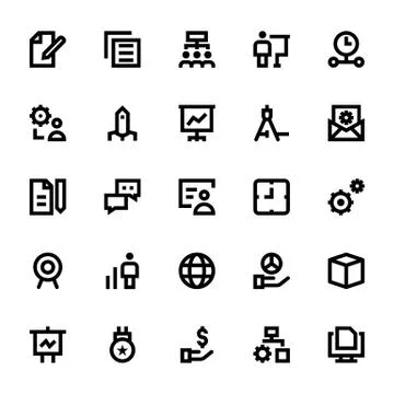 Project Management Vector Icons Collection Stock Illustration