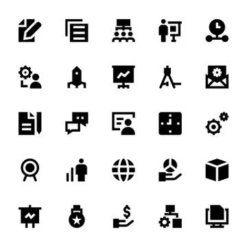 Project Management Vector Icons Collection Illustrazione stock