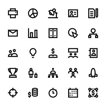 Project Management Vector Icons Set Stock Illustration